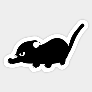 Black cat crawling Sticker